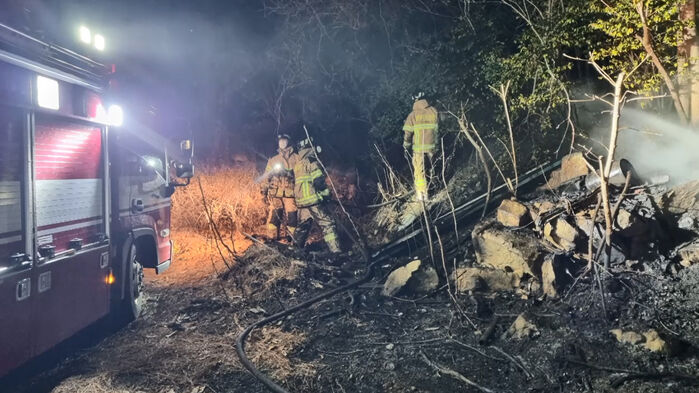 전남 강진 주작산 인근 화재 (사진=강진소방서 제공)