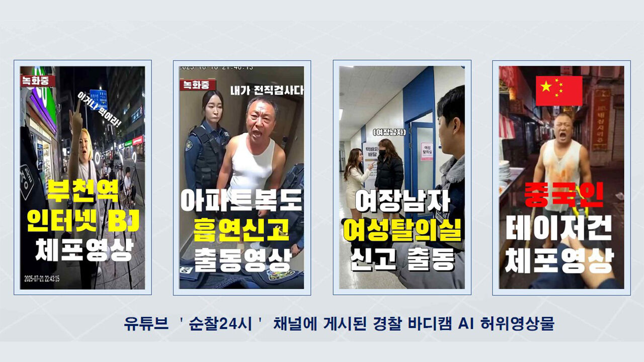 피의자가 올린 허위 영상물들 (사진=경기북부경찰청 제공, 연합뉴스)