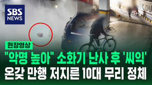 [현장영상] 초등학생들 몰려와 일부러 불 붙이고 소화기 들더니&hellip;주민들 혀 끌끌 "이 동네에서 유명"