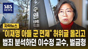 [자막뉴스] "이재명 아들 군 면제" 허위 글 쓰더니&hellip;'범죄 분석가' 이수정 교수, 벌금형