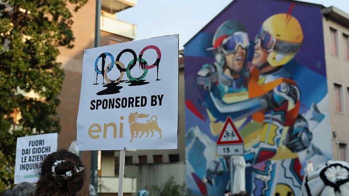 밀라노 도심에서 열린 올림픽 반대 시위 (사진=게티이미지)