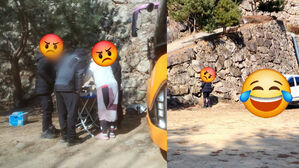 중년 남녀 사찰 앞 버젓이&hellip;"제정신이냐" 충격 장면