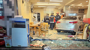 식당 차량 돌진 3명 부상&hellip;고속도로 역주행도