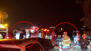 갓길 승용차 피하려다 '쾅'&hellip;화재에 2차 인명사고도