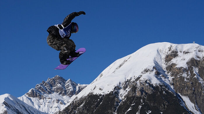 유승은의 슬로프스타일 예선 경기 모습