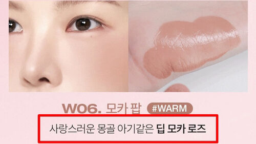 '몽골 아기 블러셔' 문구를 사용한 화장품 페이지 (사진=SNS 캡처, 연합뉴스)