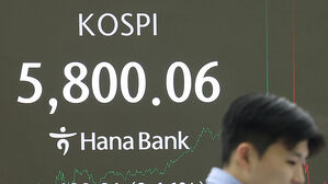 코스피, 장중 5,800선마저 넘어&hellip;'공포지수'도 상승