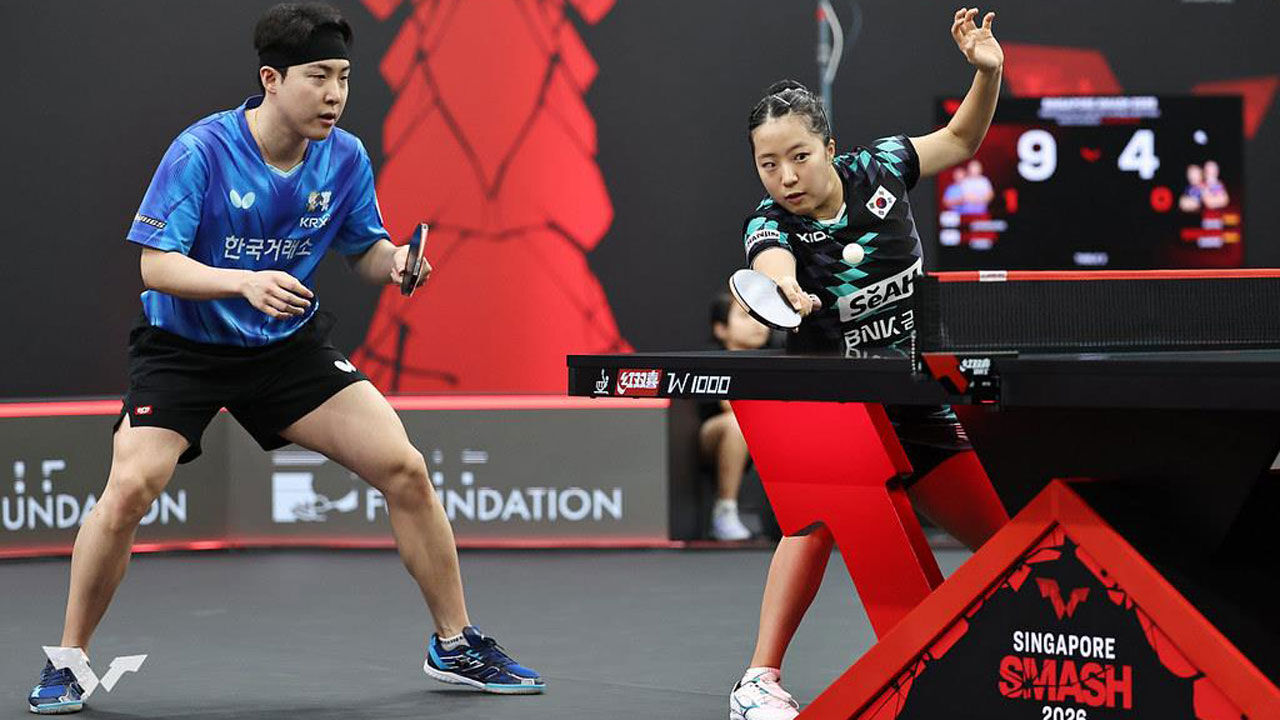 탁구 혼복 세계 1위 임종훈-신유빈, 싱가포르 스매시 결승행