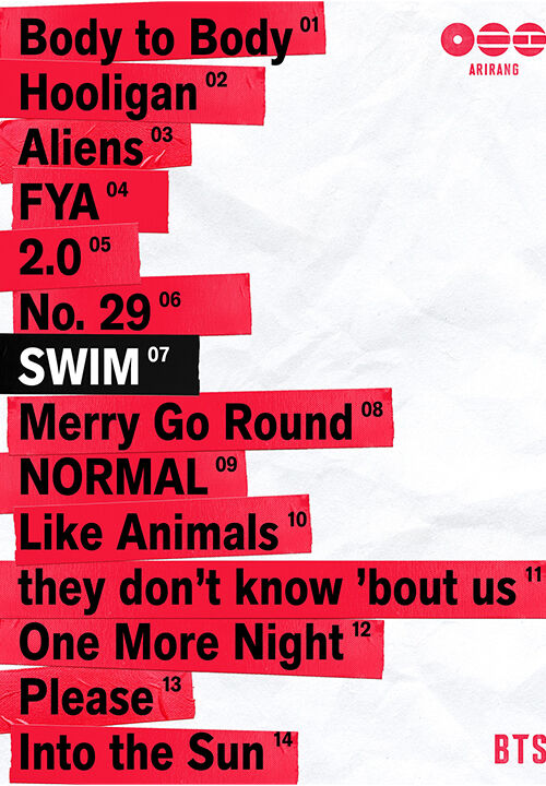 방탄소년단(BTS) 5집 트랙리스트 (사진=빅히트뮤직 제공, 연합뉴스)