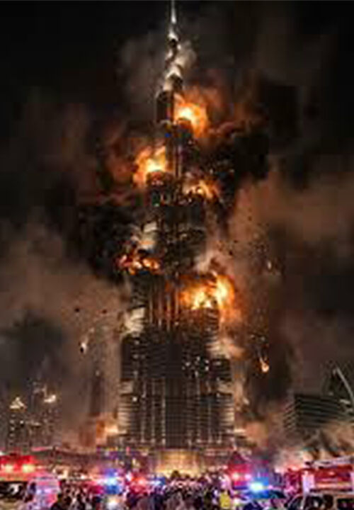 부르즈 할리파 공습 AI 사진 (사진=페이스북 캡처, 연합뉴스)