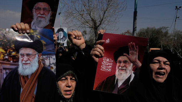 이란의 수도 테헤란에서 열린 친 정부 시위