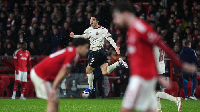 골 세리머니 하는 조규성.