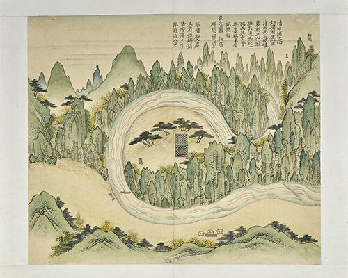 단종이 1456년 노산군으로 강등돼 유배된 청령포의 실경을 그린 실경산수화 (사진=한국학중앙연구원 제공., 연합뉴스)