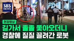 [현장영상] "왜 따라와" 행인 막은 로봇 '질질' 경찰에 연행됐다
