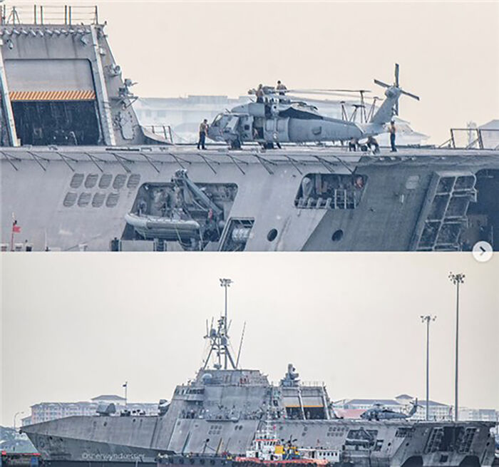 말레이시아 페낭항에 정박 중인 미 군함 (사진=인스타그램 캡쳐, 연합뉴스)