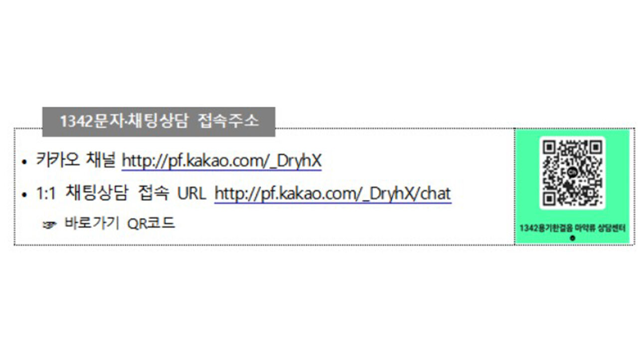 마약류 고민, 문자·채팅으로 상담하세요 (사진=식약처 제공, 연합뉴스)