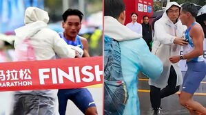1등 선수 막더니 팔 잡고&hellip;마라톤 대회서 황당 실수