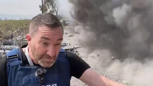 "일부러 쐈지?" 생중계 중 '쾅'&hellip;바로 뒤 포탄 '소름'