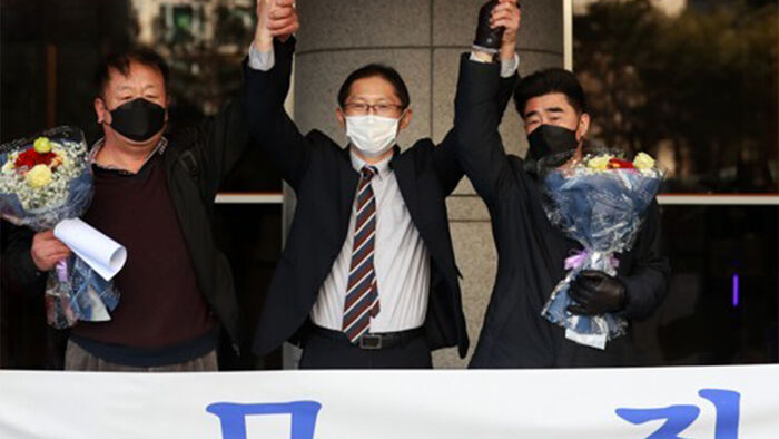 낙동강변 살인 사건 누명 피해자들과 박준영 변호사