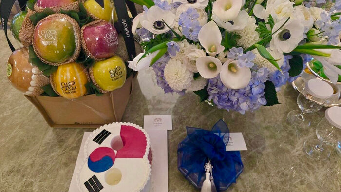 프라보워 대통령 숙소에 준비된 웰컴 키트