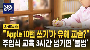 [자막뉴스] "'Apple 10번 쓰기'가 유해 교습?" '영유' 주입식 교육 3시간 넘기면 '불법'