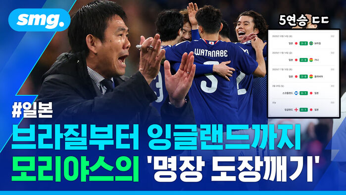 일본 브라질부터 잉글랜드까지 모리야스의 '명장 도장깨기'
