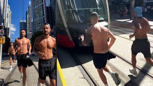 도심 한복판 위험 질주&hellip;'트램 옆 달리기' 경고