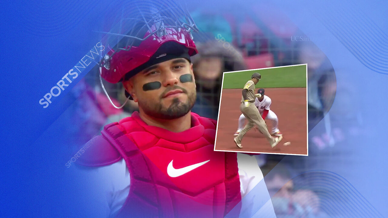 마차도, 포수 공을 발로 '툭'…득점 성공