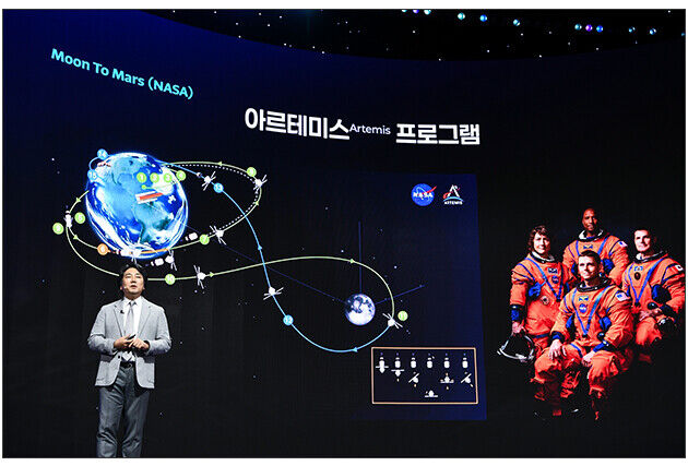 다누리의 아버지로 불리는 김대관 한국항공우주연구원 KPS개발사업본부장의 강연 모습