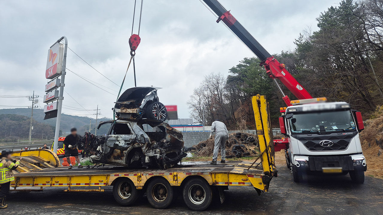 충남 보령 전기차 화재, 소방차 진압