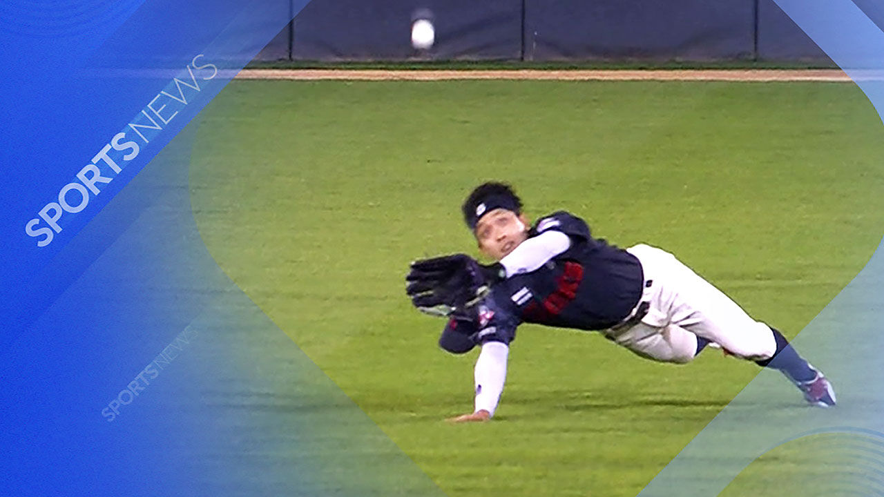 그림 같은 다이빙 캐치…몸 날려서 잡아냈다!