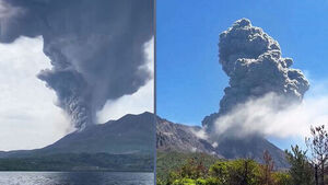 다시 폭발해 3400m '검은 기둥'&hellip;경고 발령