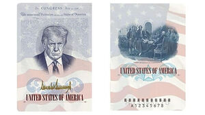 트럼프 얼굴이 커버 안쪽에 새겨지는 미국 '한정판 여권' (미 국무부 배포)