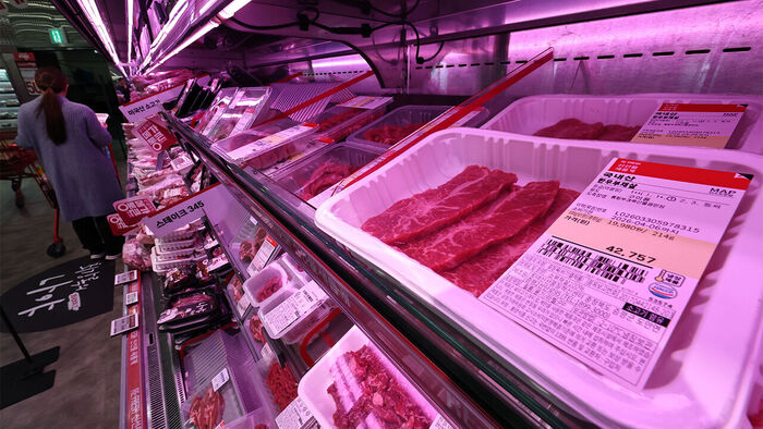 서울 시내의 한 마트에 한우가 진열돼 있다. (사진=연합뉴스)