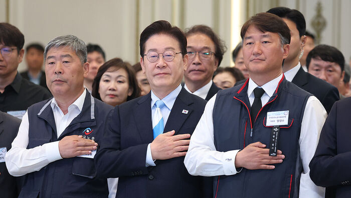 정부 노동절 기념식에 참석한 양경수 민주노총 위원장