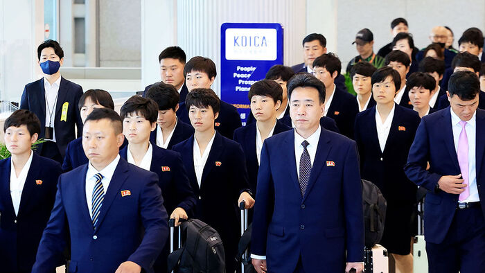 북한 내고향 여자축구단 축구 클럽팀 내한