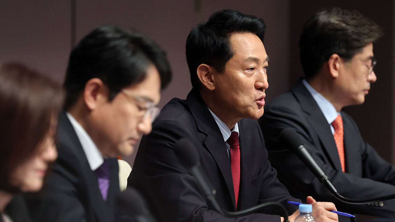 국민의힘 오세훈 서울시장 후보가 20일 서울 중구 프레스센터에서 열린 관훈토론회에서 발언하고 있다. (사진=연합뉴스)