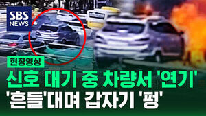 [현장영상] 신호 대기 중 차량이 '펑' 차체가 번쩍 들리더니
