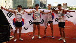최명진&middot;김동진&middot;최성원&middot;전채민, U-20 아시아육상 계주 우승