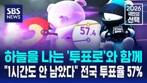 [국민의 선택] 하늘을 나는 '투표로'와 함께&hellip;"1시간도 안 남았다" 전국 투표율 57% 넘어