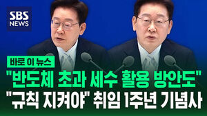 [바로이뉴스] "반도체 초과 세수 활용 방안도"&hellip;"규칙 지켜야" 취임 1주년 기념사