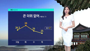 [날씨] '낮 25도&sim;28도' 평년 수준 기온&hellip;곳곳 소나기