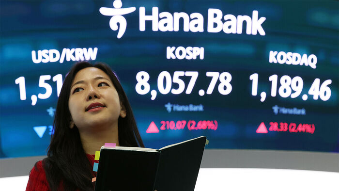 KOSPI Surges Over 7% Intraday, Reclaiming 8,000 Mark