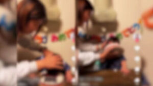 우는 아이 얼굴을 '푹'&hellip;'케이크 학대' 영상 논란