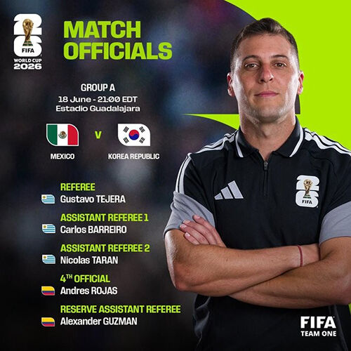 한국-멕시코 조별리그 2차전 심판진 (사진=FIFA 엑스 캡처, 연합뉴스)