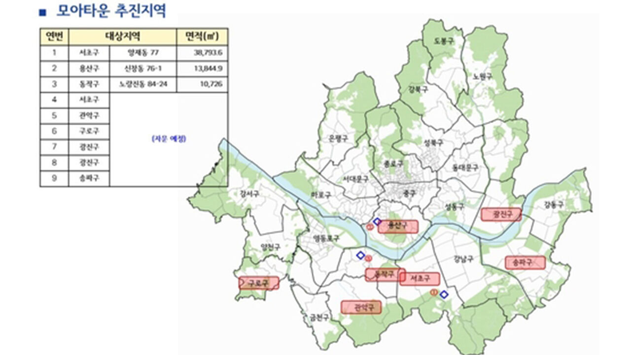 모아타운 추진 지역 (사진=서울시 제공, 연합뉴스)