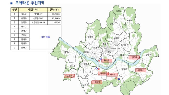 Moa Town project area (Photo courtesy of Seoul Metropolitan Government, Yonhap News)