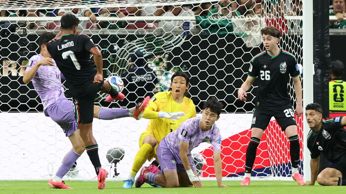 The 2026 World Cup Group A second match between South Korea and Mexico at Guadalajara Stadium in Zapopan, Mexico, on June 18 (local time). South Korea is conceding the opening goal to Mexico's Luis Romo. (Photo: Yonhap News)