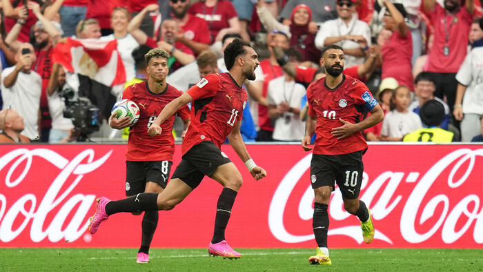 Mostafa Ziko (No. 11) and Mohamed Salah (No. 10) who combined for a goal