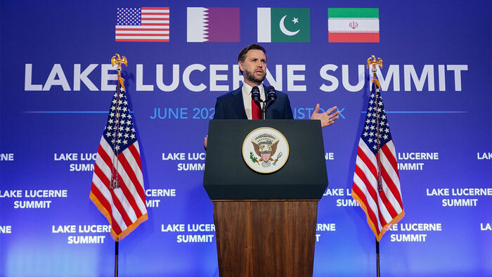 US Vice President JD Vance explaining the Switzerland negotiations